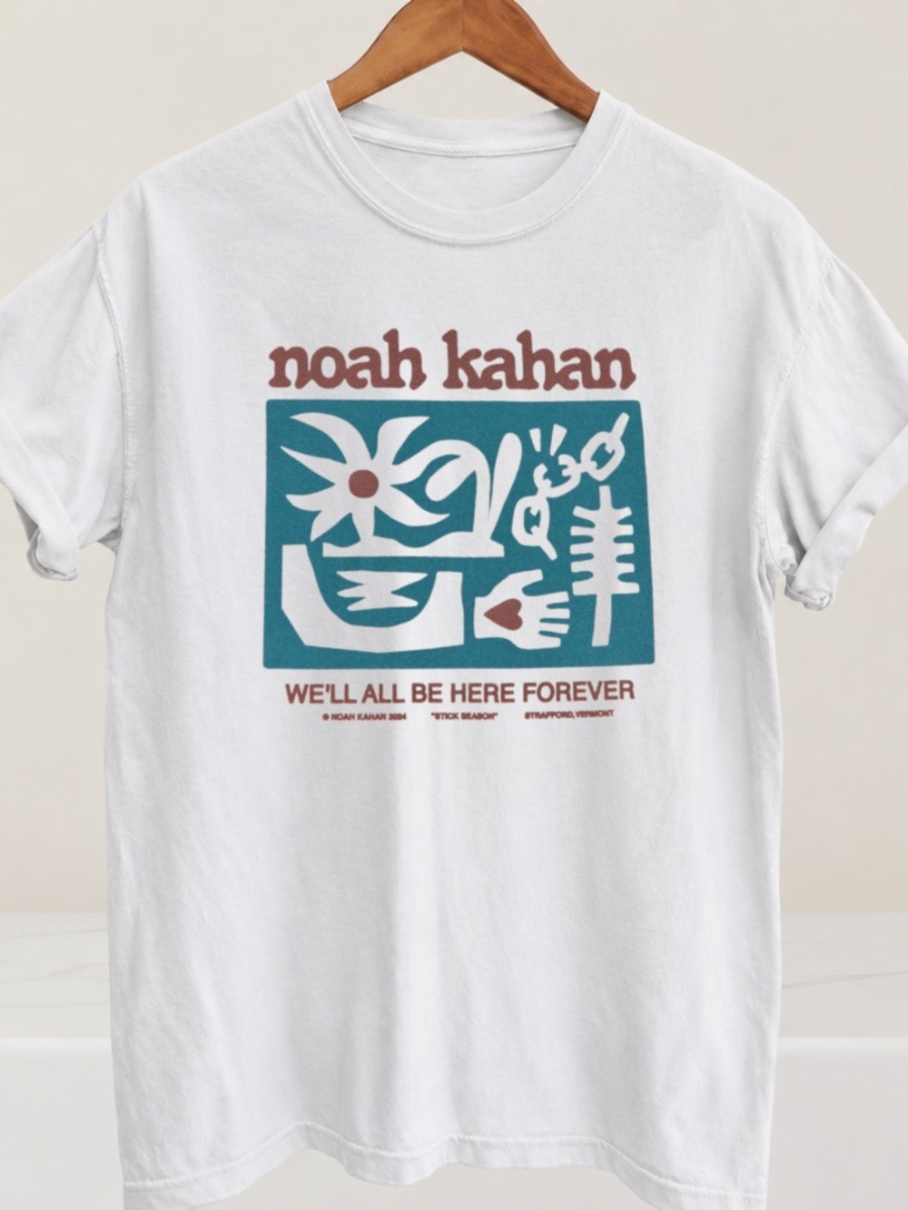 Noah Kahan "We'll All Be Here Forever" Boston Concert Graphic Tee - White - Picture 2 of 4